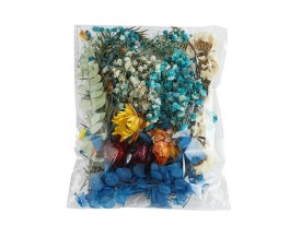 Bolsa con flores y hojas secas 